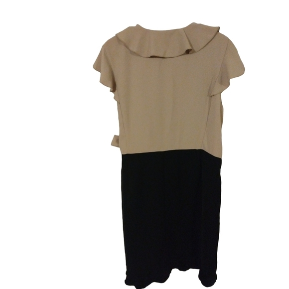 AA Studio Two Toned Wrap Minimalist Business Casual Midi Plus Dress 18 W - Picture 8 of 10